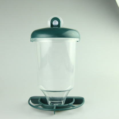 Transparent Plastic Suspension Type Automatic Bird Feeder With Cover