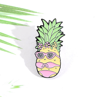 Creative Pineapple Bikini Shaped Alloy Brooch