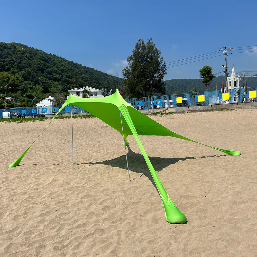 Outdoor Beach Tent Sun Shelter Camping Shades Tents Windproof One-piece Beach Canopy Tents UPF50+ Portable Family Tent