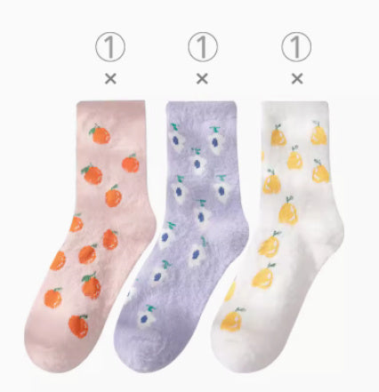 Cute Mink Velvet Socks Women's Mid-leg Socks