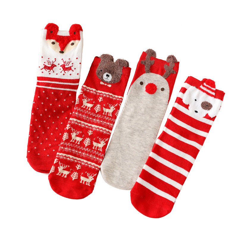 Women's Fashion Combed Cotton Mid-calf Elk Socks