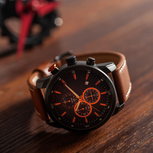 Multifunctional Leather Sports Quartz Watch