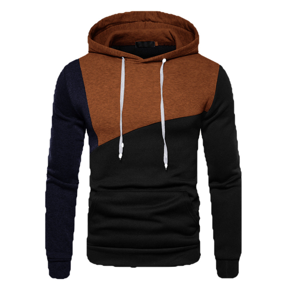 Multi Color Patchwork Hooded Pullover