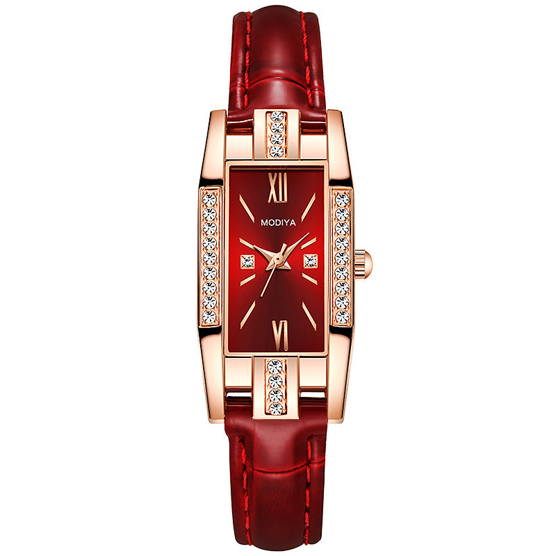 Temperament Pu Belt Diamond British Ladies Watch