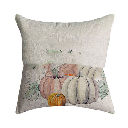 Thanksgiving Pillowcase Autumn Pumpkin Festival Printed Pillow Cushion Cover Burlap Pillowcase