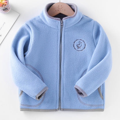 Children's Clothing Set Polar Fleece Cardigan Hooded Sweater