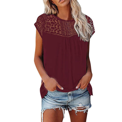 Women's Lace Short-sleeved Top