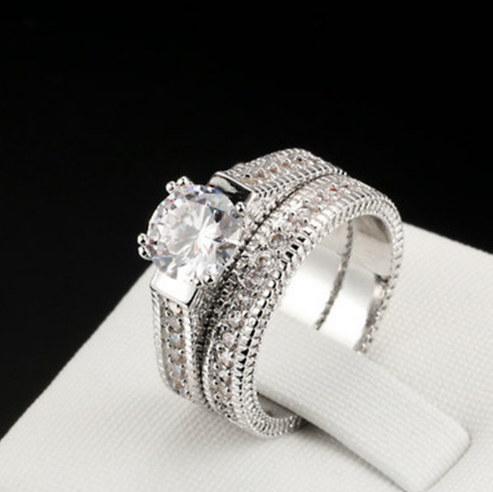 Hot European and American engagement rings diamond sets ring jewelry