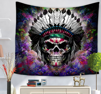 Skull Halloween digital print tapestry hung tablecloth beach towel