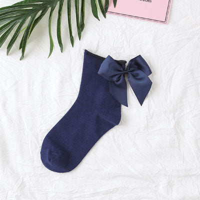 Back bow cotton socks