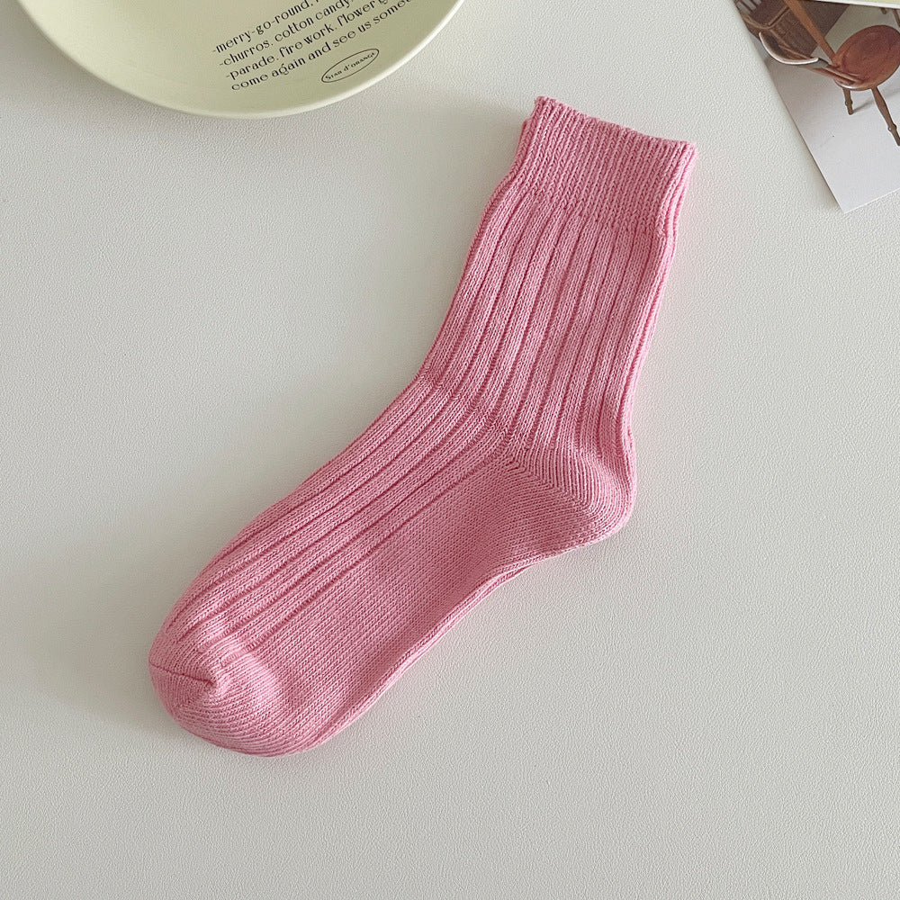 Thick Thread Women's Thickened Keep Warm Pure Color Tube Socks