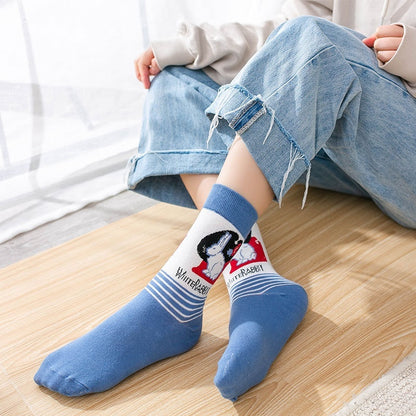 Socks Trendy Tube White Rabbit High-top Cotton Socks