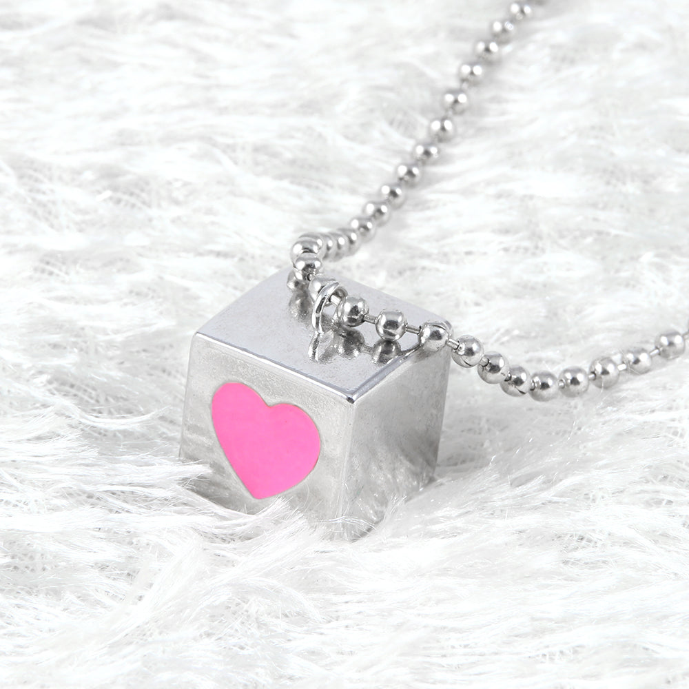 Heart Pendant Square Heart Necklace