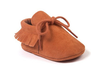 Polychromatic sanding soft bottom tassel shoe baby shoes