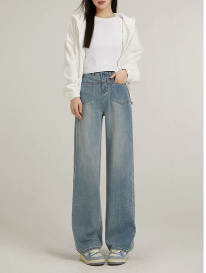 Fashion Personality Wide Leg Jeans For Women