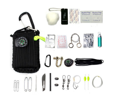 Camping bag climbing umbrella rope equipment kit hand-woven process escape emergency self-help kit outdoor supplies