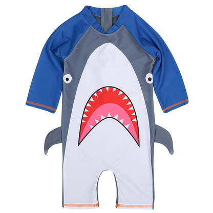 Children's Swimsuit Boys Siamese Hot Spring Quick-drying Sunscreen Swimsuit Boy Cute Baby Shark Swimsuit