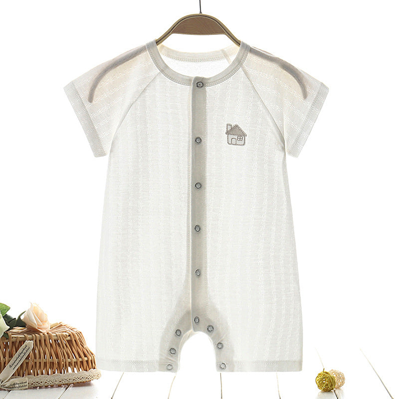 Baby''s one-piece clothes summer thin men''s Harbin clothes pure cotton women''s pajamas summer short sleeve newborn children''s summer clothes