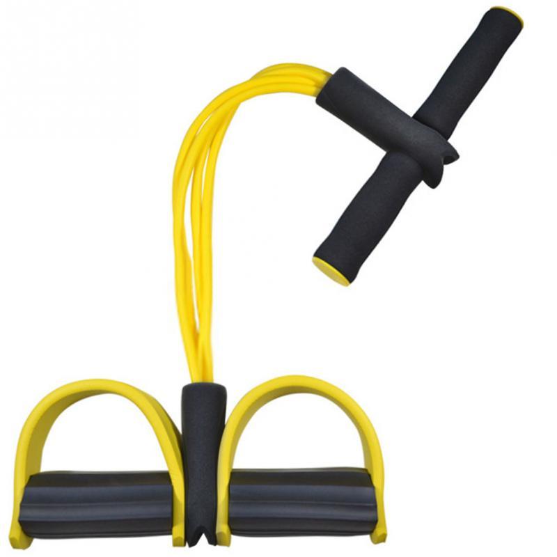 Natural Latex Foot Pedal Elastic Pull Rope with Handle Fitness Equipment Bodybuilding Expander