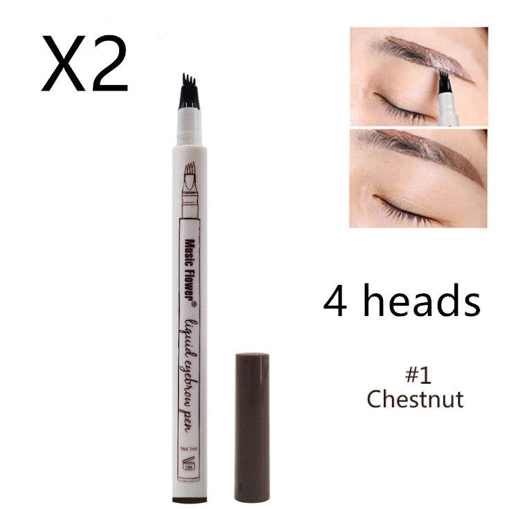 Three - or four-headed eyebrow pencils are waterproof and long-lasting