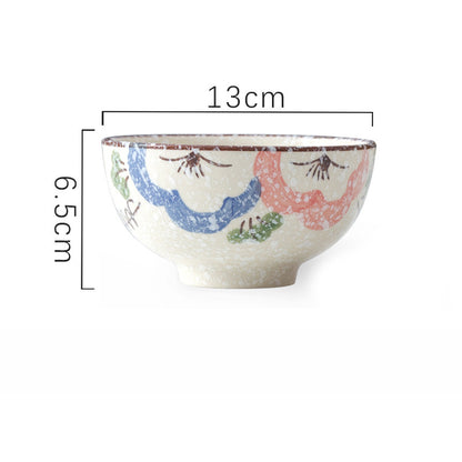 Household Underglaze Hand Painted Ceramic Rice Bowl