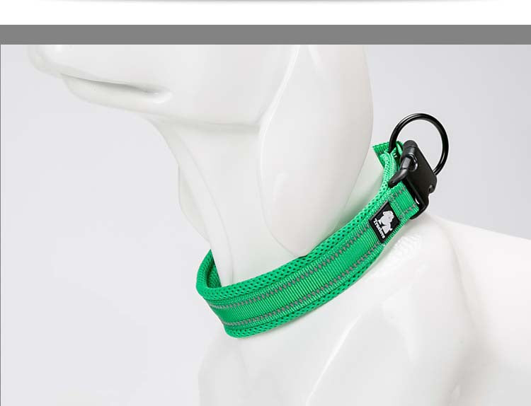 Dog collar nylon reflective adjustable