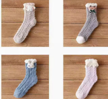 Winter Coral-down Socks For Women