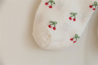 Cherry Cotton Socks Middle Tube Socks