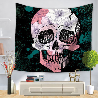 Skull Halloween digital print tapestry hung tablecloth beach towel