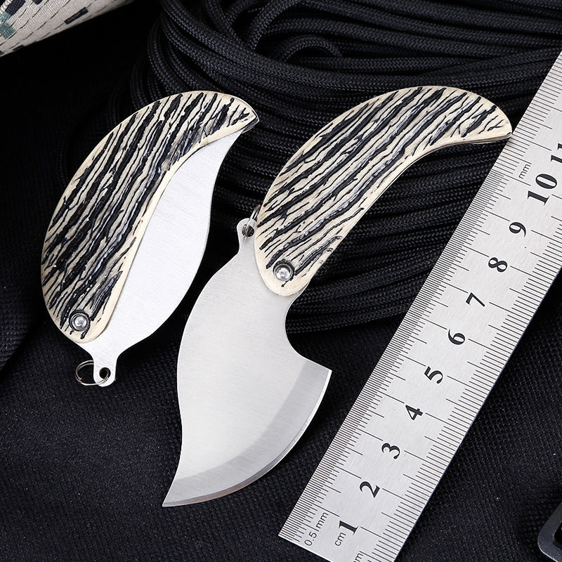 Portable Leaf-shaped Folding Keychain Knife