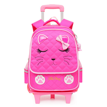 Children's Two-three-wheel Trolley Schoolbag Detachable