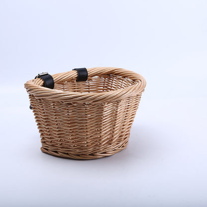 Wicker Basket Rattan Bicycle Basket Oval Children's Basket Wicker Basket