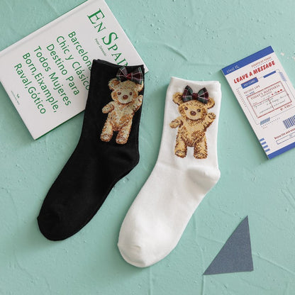 Autumn and winter new Japanese bear socks