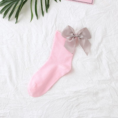 Back bow cotton socks