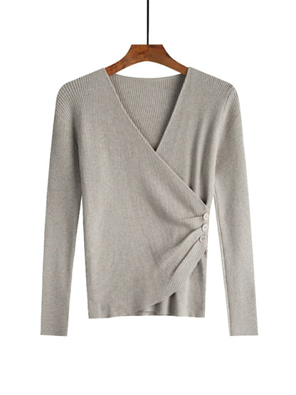 Knitted Sweater Female Short Section Inside The New Sense Of Design In Autumn And Winter Pullover Gentle Top Coat