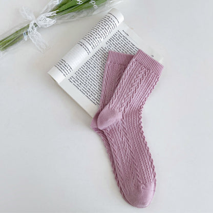 Women's Fashion Retro Twist Tube Socks