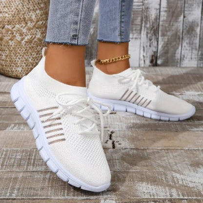 Women's Breathable Sneaker High-cut Lace-up Platform Casual Shoes