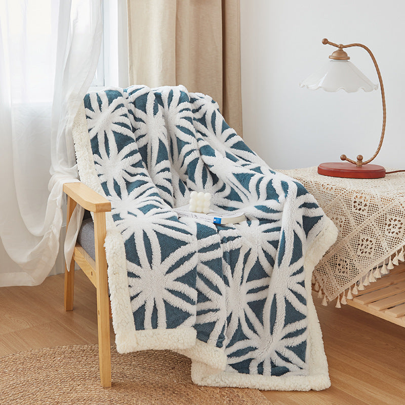 Double Layer Thickened Jacquard Cashmere Blanket