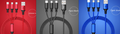 Three-head Mini Braided Three-in-one Data Cable