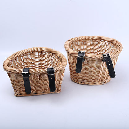 Wicker Basket Rattan Bicycle Basket Oval Children's Basket Wicker Basket