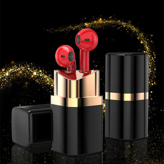 New Goddess Lipstick Headset TWS Wireless Bluetooth Headset Binaural Sports In-Ear Noise-Cancelling Macaron Headset