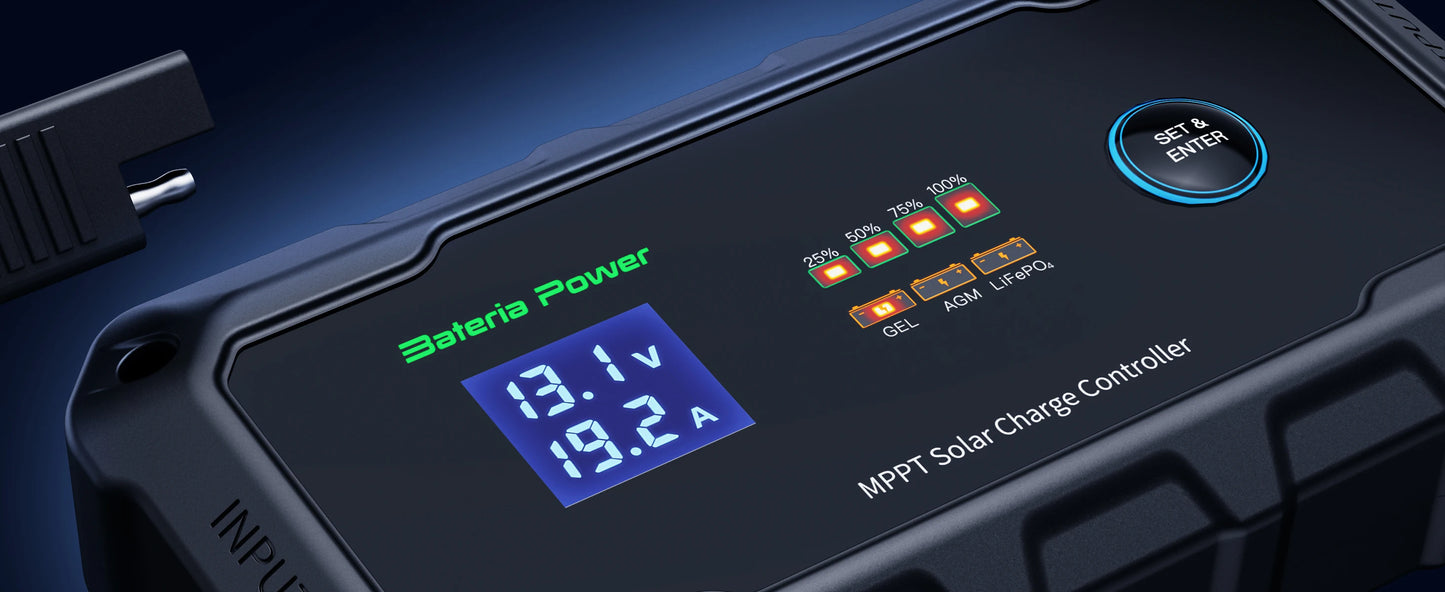 Bateria Power 20 Amp 12V/24V  MPPT Solar Charge Controller  Adjustable LCD Display Solar Panel Regulator fit for Lithium Battery