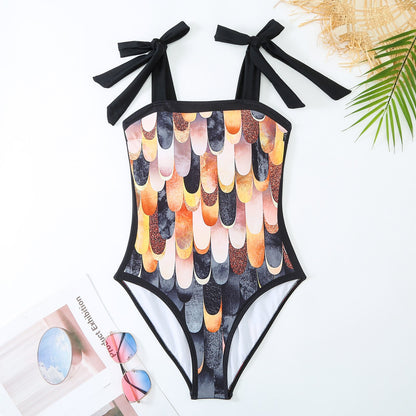 Sexy Fashion One Piece Swimsuit Skirt Summer Women Vintage Print Swimwear Beachwear Summer Dress Monokini Bath Suit