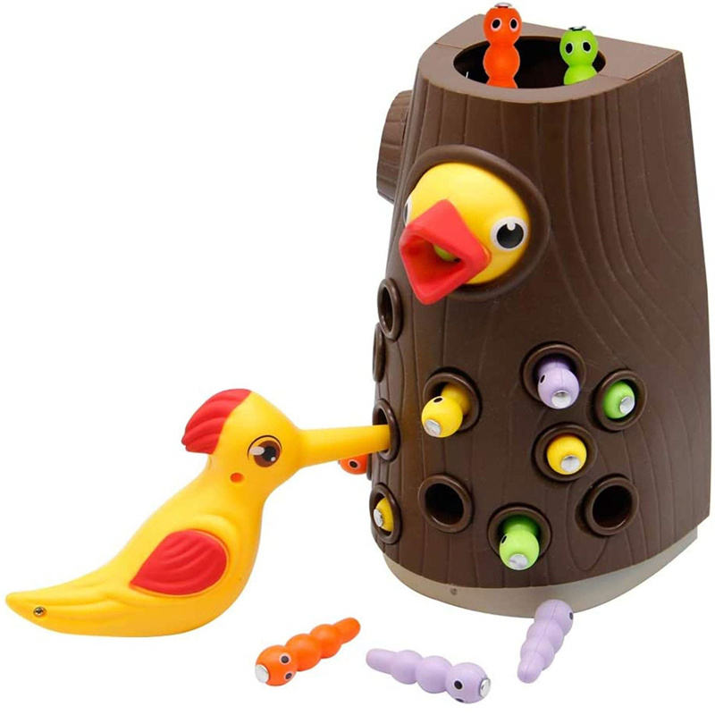 Woodpecker Toys Fishing And Insect Catching Games Intelligence Development Early Childhood Education Magnetic Toys Hand Eye Coordination