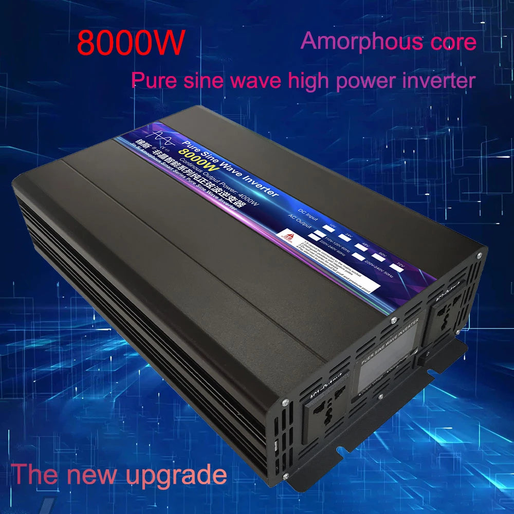 Inverter  12V 24V 48V To AC 220V 8000W 10000W 12000W Pure Sine Wave Solar Power Inverter Transformer Voltage Frequency Converter