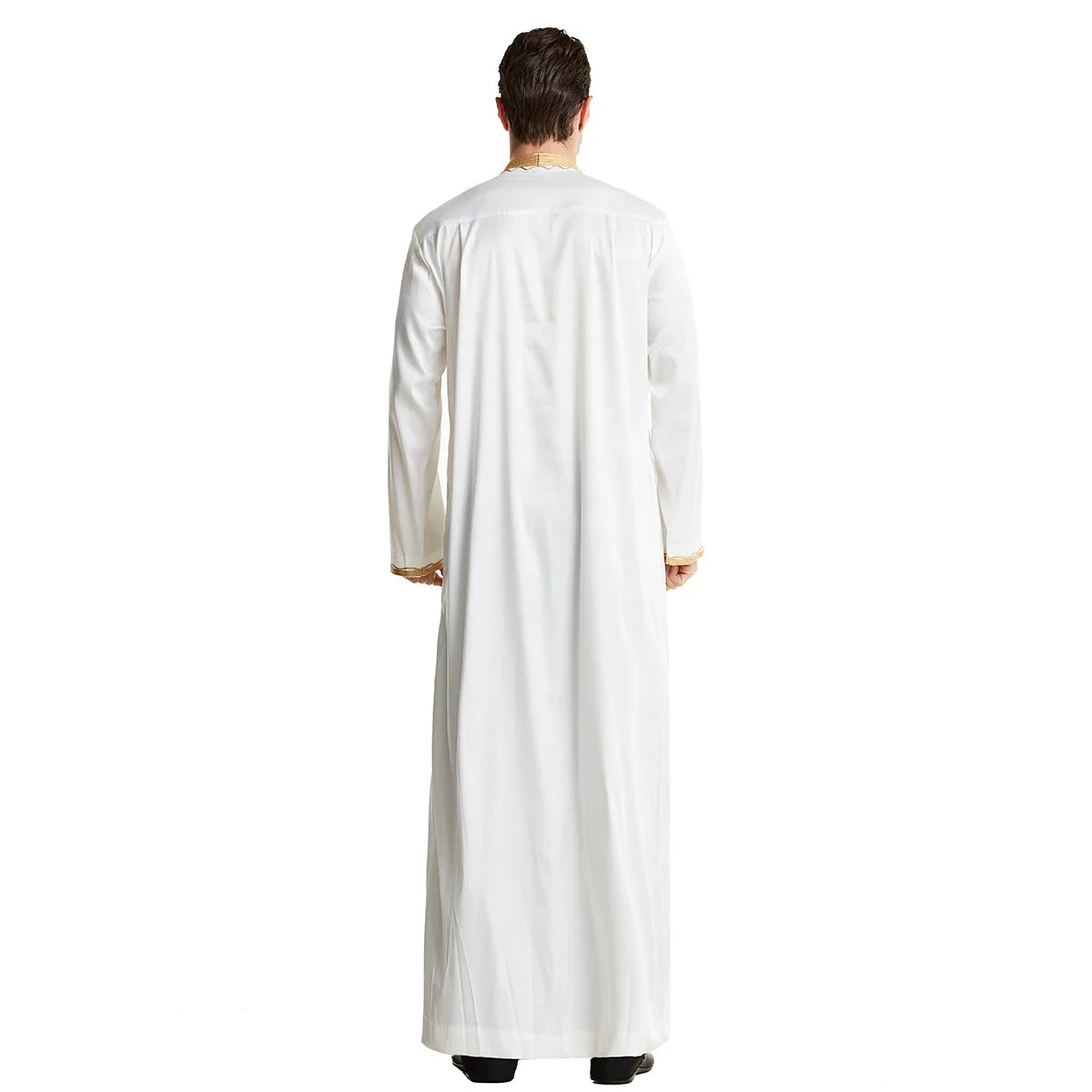 Men Dishdasha Muslim Long Sleeve Dress Daffah Thobe Jubba Saudi Arab Thoub Kaftan Islamic Clothing Robes Abaya Dubai Middle East