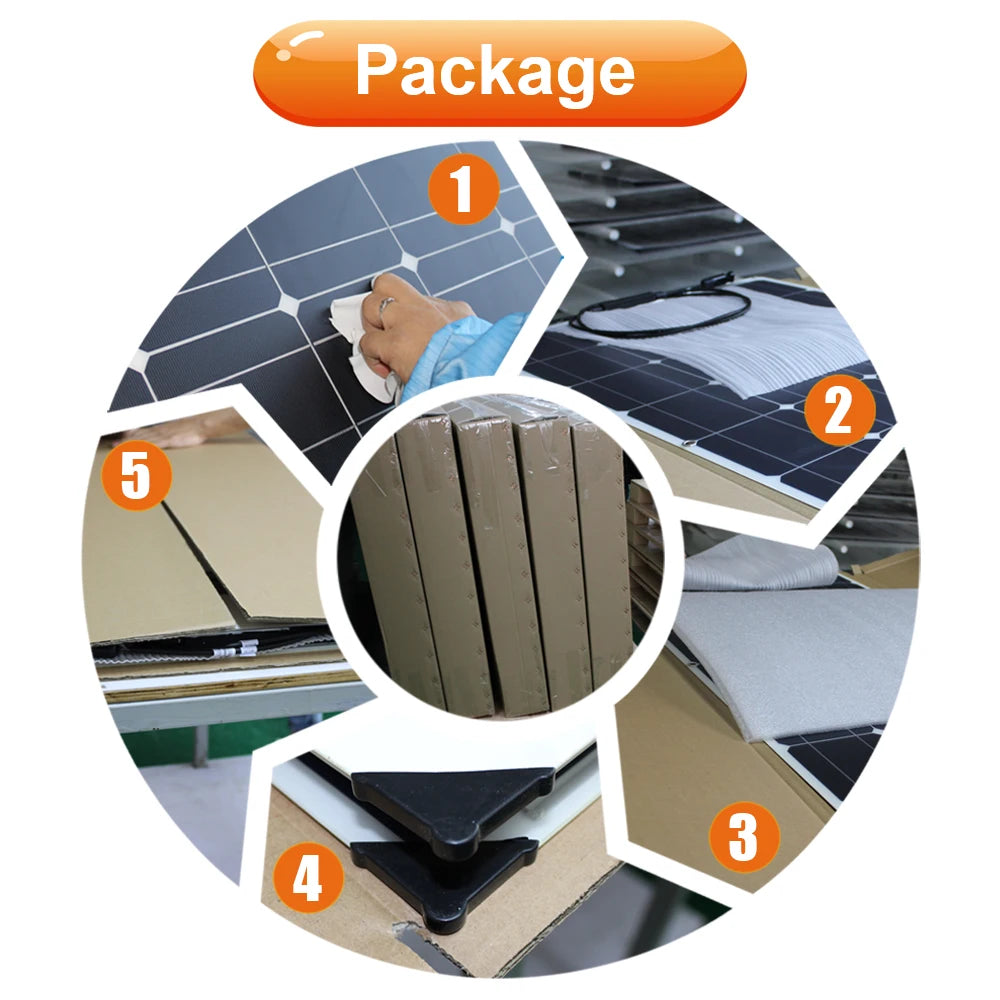 Flexible Solar Panel 300w Fotovoltaic Panel Solar 100w 12V Kit 200w Complete for Charge Battery/Motorhome/Camper Van