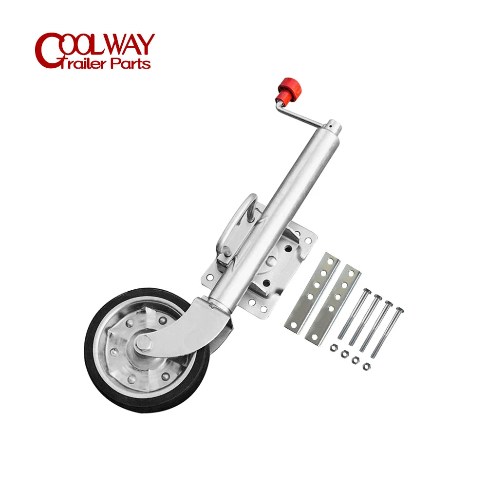 8 Inch Jockey Wheel Swing Up Solid Rubber Wheel Capacity 1500 Lbs Caravan RV Boat Trailer Jack Parts Accessories