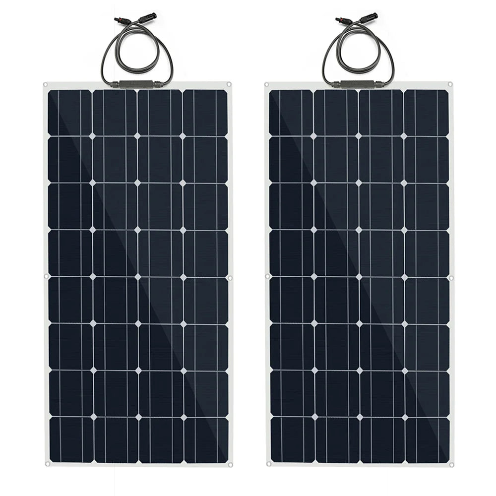 solar panel kit and 300w 200w 100w flexible solar panels 12v 24v high efficiency battery charger module