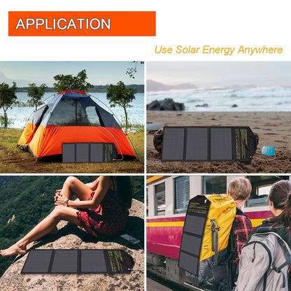 Upgraded 28W 21W 14W Portable Solar Panel Charger Double USB 5V 18V DC Camping Foldable Solar Panel For Phone Charge Power Bank